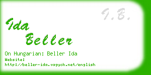 ida beller business card